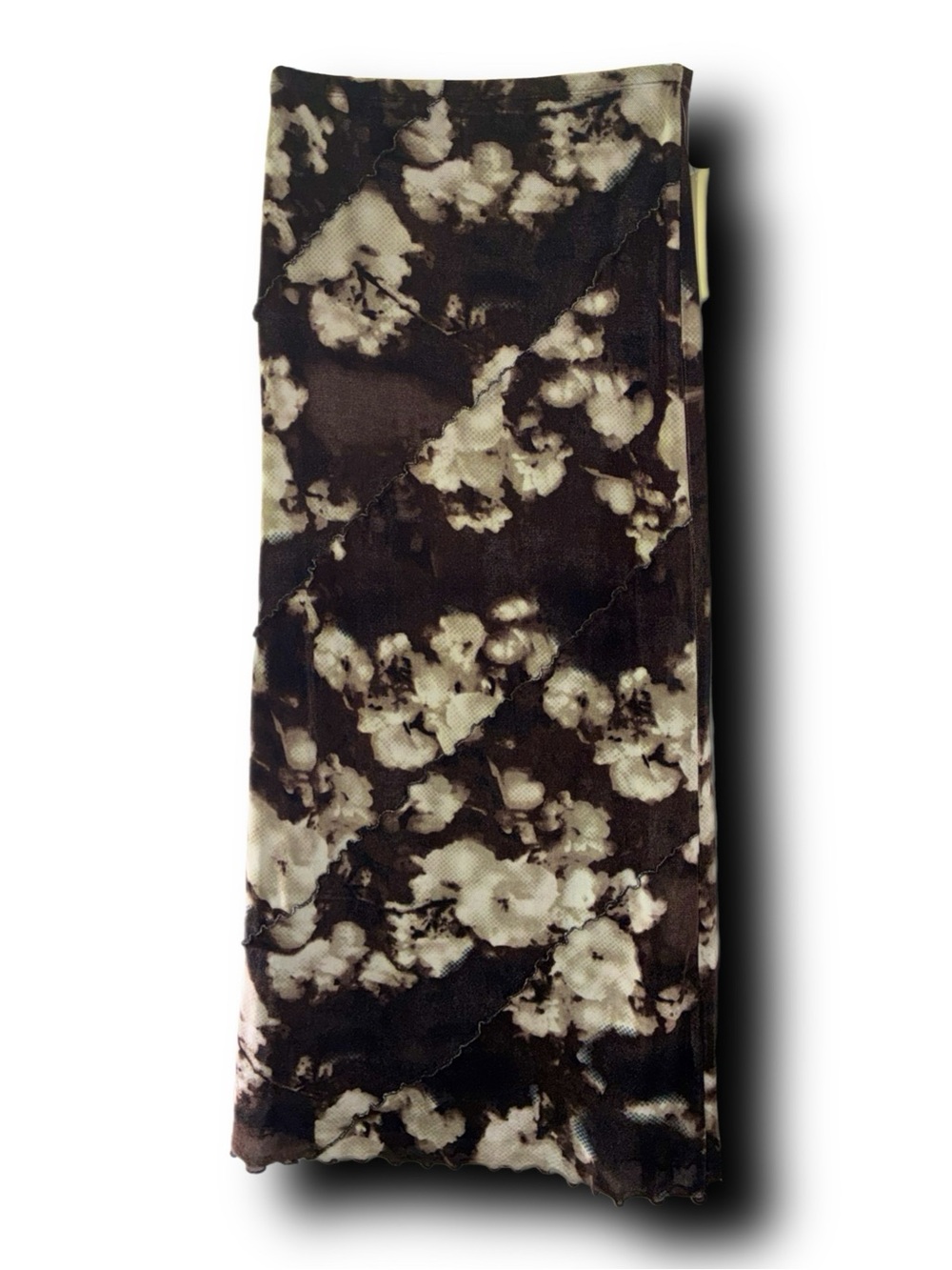 NWT Thirty/Thirty Y2K Style Brown & Cream Abstract Print Column Maxi Skirt